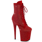 8 Inch Heel FLAMINGO-1020RM Red Rhinestone